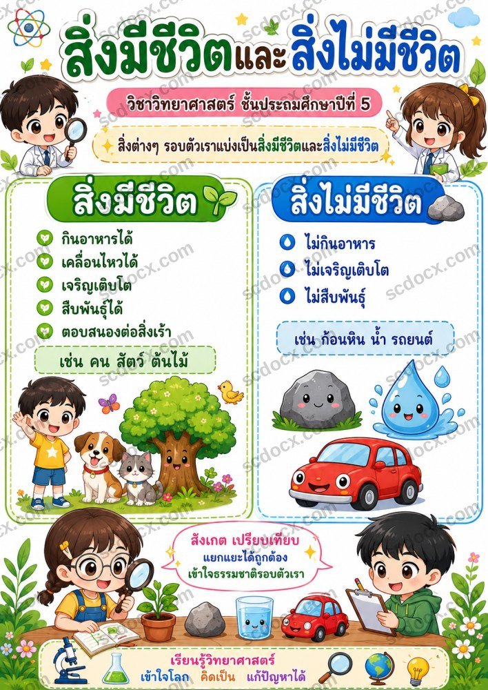 สื่อการเรียนการสอนวิชาวิทยาศาสตร์ ป.5 (10ใบ) ชุดที่ 1