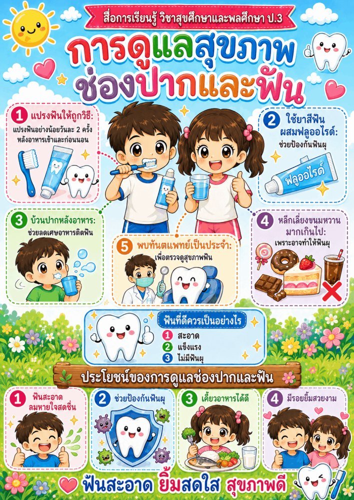 แจกฟรี 996 | สื่อการเรียนการสอนวิชาสุขศึกษาและพลศึกษา ชั้นป.3 ชุดที่ 6