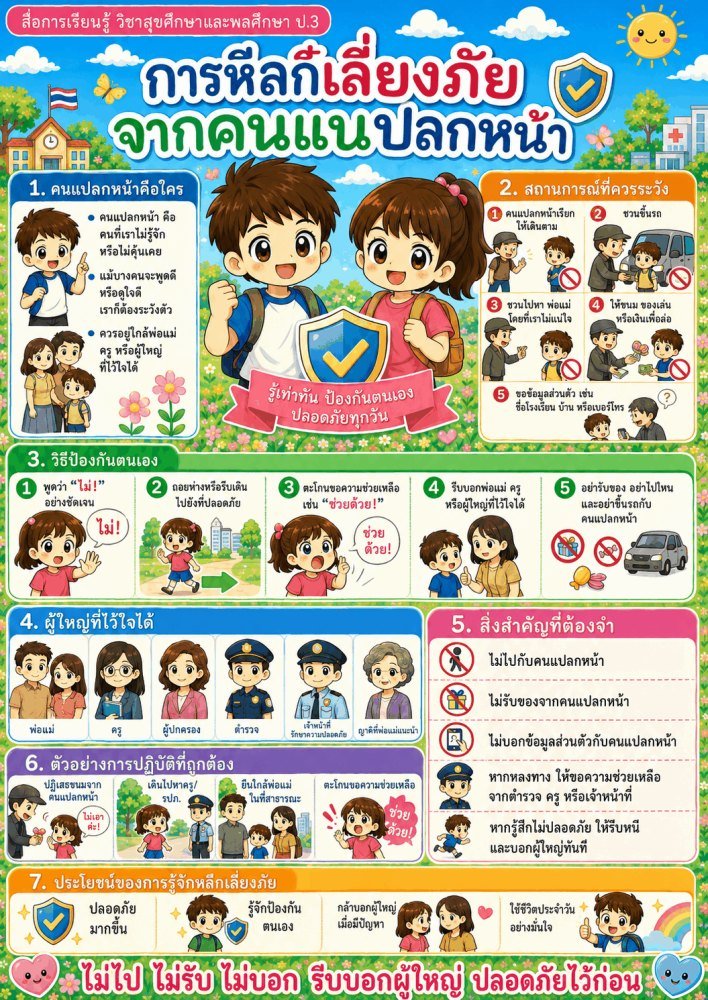 แจกฟรี 1003 | สื่อการเรียนการสอนวิชาสุขศึกษาและพลศึกษา ชั้นป.3 ชุดที่ 35