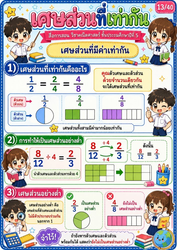สื่อการสอนวิชาคณิตศาสตร์ ป.5