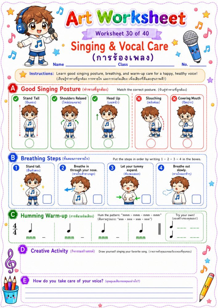 ใบงานวิชาศิลปะ ป.5 (ชุดที่ 3)